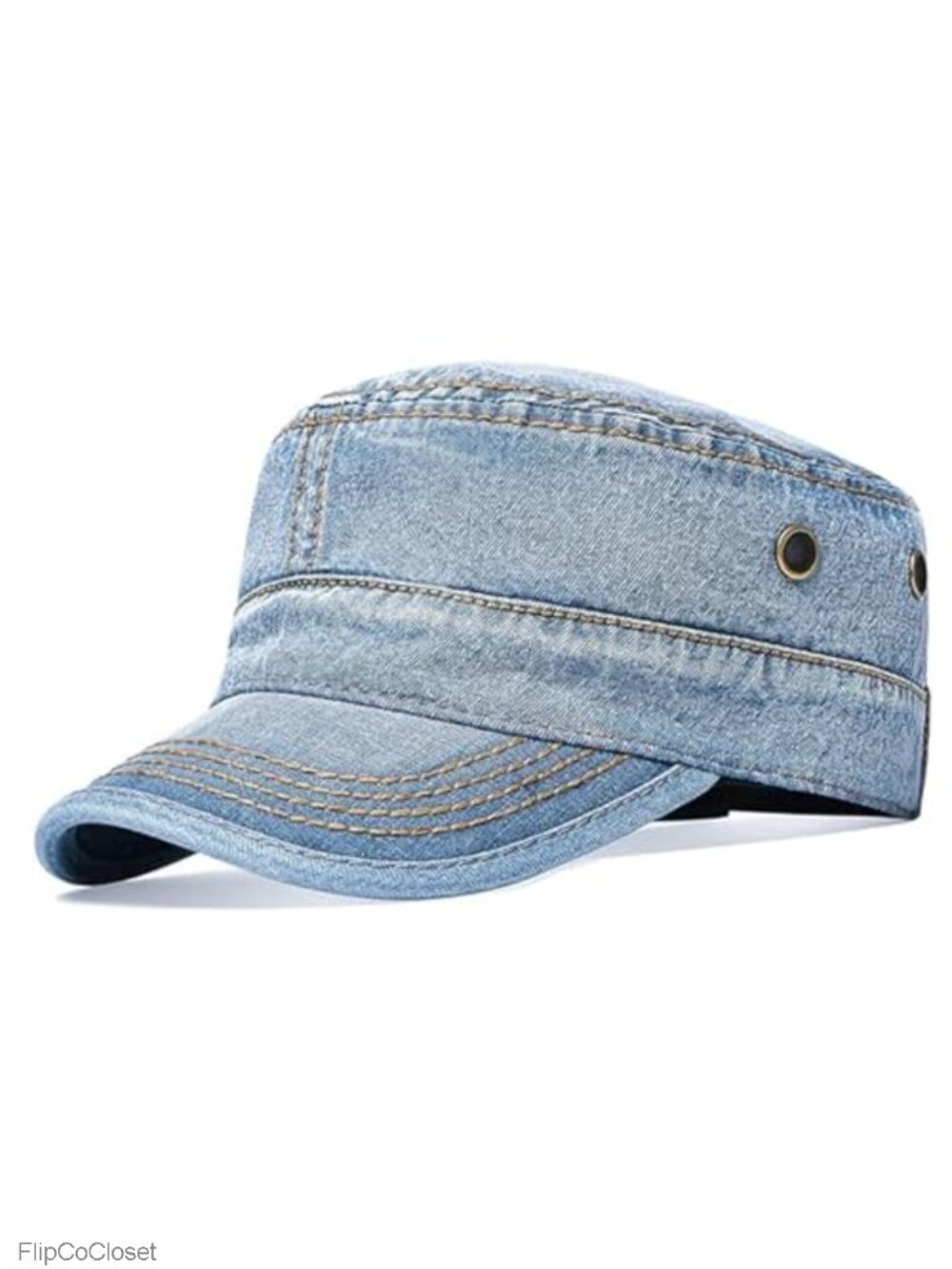 Military Flat Top Cap Cotton Adjustable Unisex Sun Protection Hat